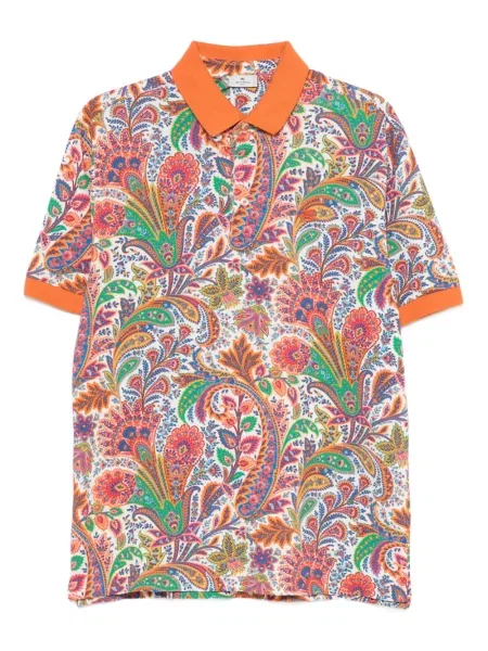Polo Etro cu imagine cu model paisley portocaliu