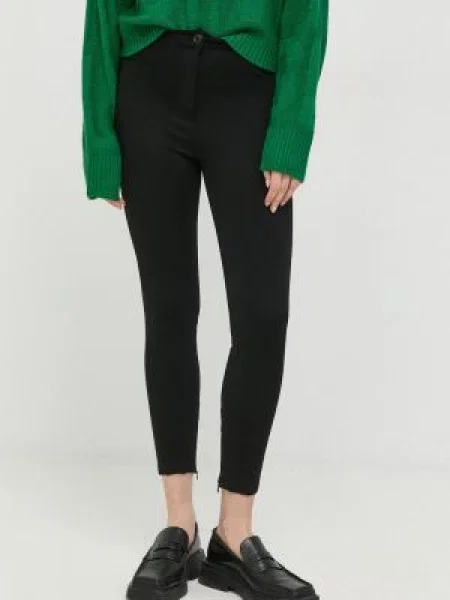 Silvian Heach pantaloni femei mulata high waist negru