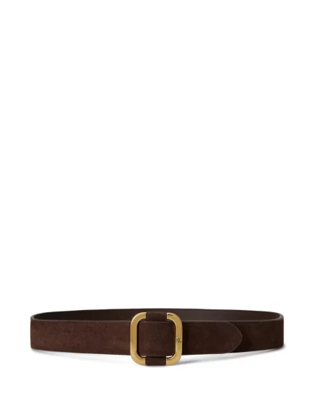 Cu centură curea Lauren Ralph Lauren din piele de căprioară cu cataramă maro