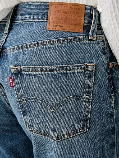 Levi's дънки straight дамски синьо