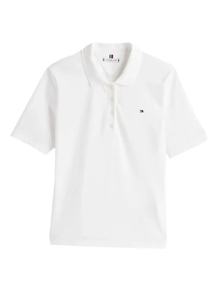 Polo Tommy Hilfiger cu autograf alb