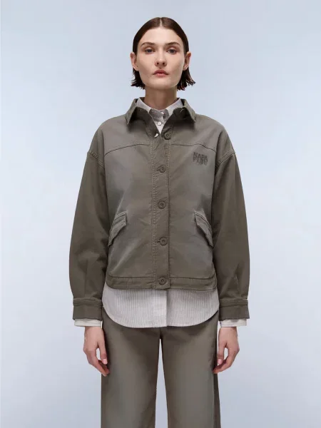 Сорочка Napapijri бавовна/еластан хакі