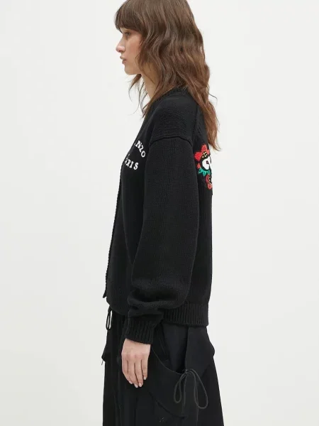 Kenzo kardigan wełniany x Verdy ciepły czarny