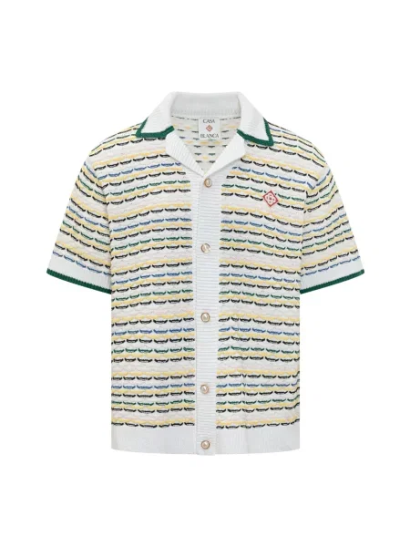 Dzianinowy krótki kardigan Casablanca z krótkim rękawem