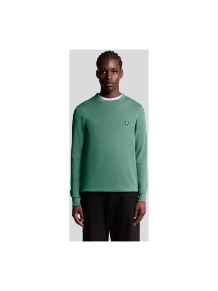 Sweter Lyle & Scott z wełny merino z okrągłym dekoltem zielony