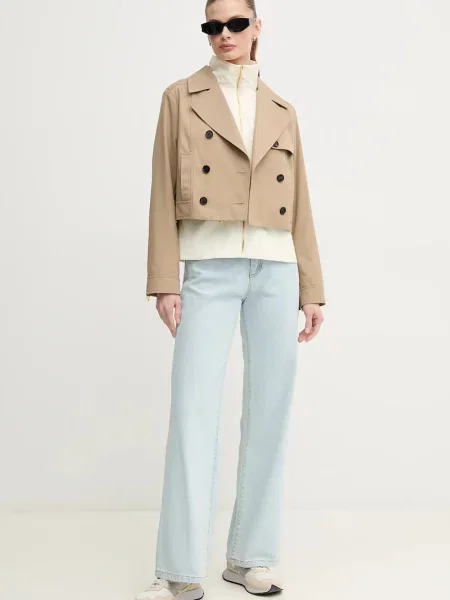 Короткий тренч MACKAGE перехідний двобортний ALINE.CO бежевий