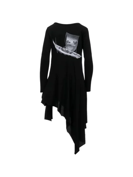 Rochie Yohji Yamamoto cu imagine asimetrică negru