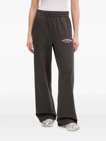 Pantaloni P.e Nation cu broderie alergare gri