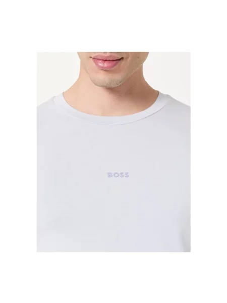 Bluzka z długim rękawem o kroju regular fit z mieszanki bawełny model ‘TCHARK’ Boss Orange szara