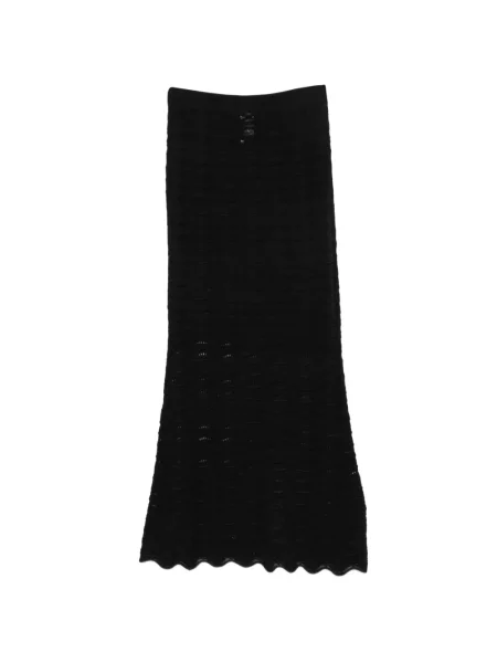Fusta maxi D.exterior tricotate negru