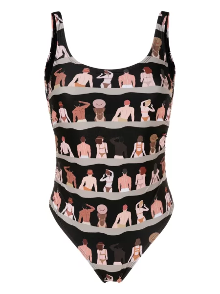 Stroj jednoczęściowy Amir Slama z nadrukiem czarny