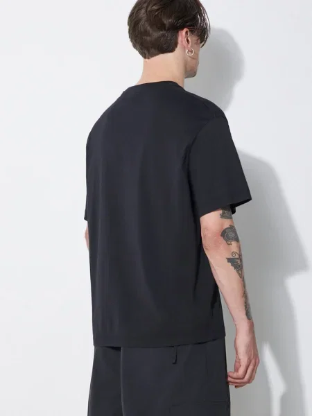 Футболка Neil Barrett Slim Dropped Shoulder Pierced Nipple з аплікацією чорний