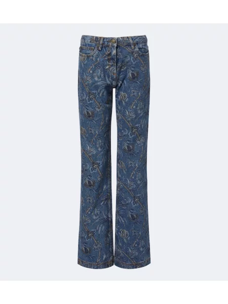 Blugi cu picior larg Etro cu imagine albastru