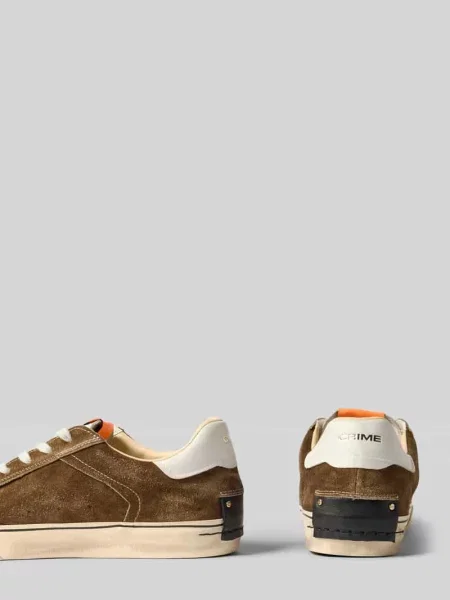 Sneakersy z nadruk z logo Crime London beżowe