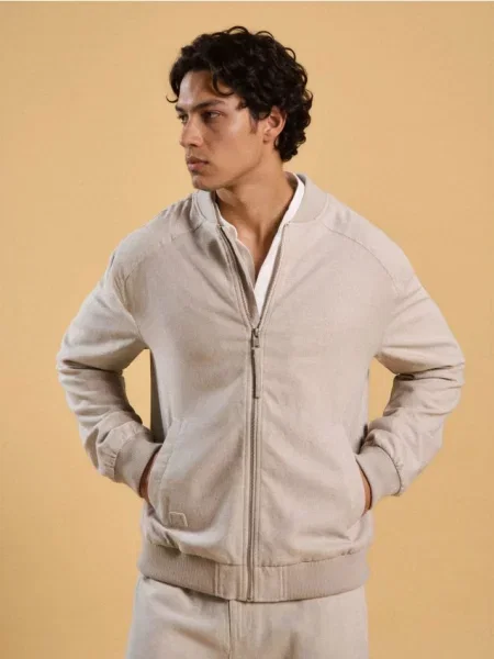 Sinsay Kurtka bomberka z kremowy