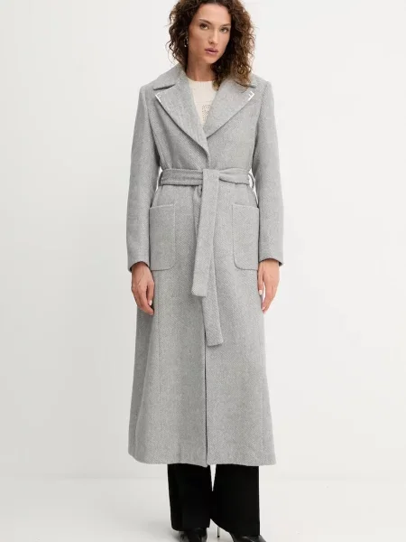 Fracomina palton de lână gri