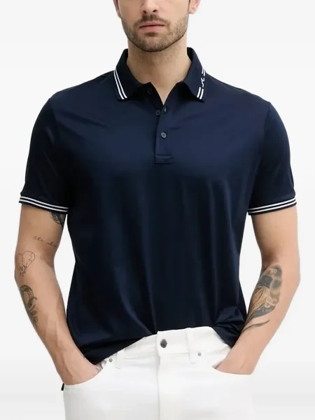 Gulerat tricou polo Paul & Shark cu dungi albastru