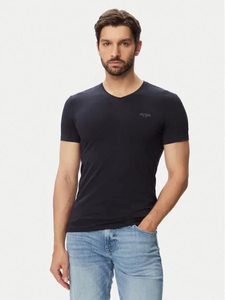 Guess T-Shirt Σκούρο Extra μπλε