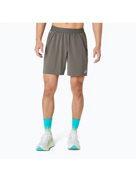 Pantaloni scurți de alergare pentru bărbați Asics Road Short Truffle Grey gri
