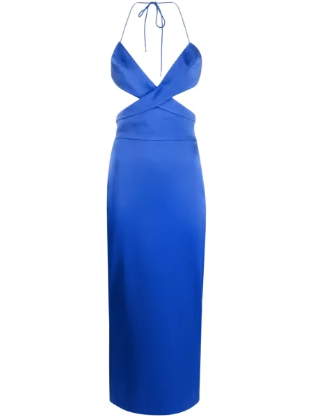 Rochie midi Alex Perry din satin până la genunchi de costum albastru