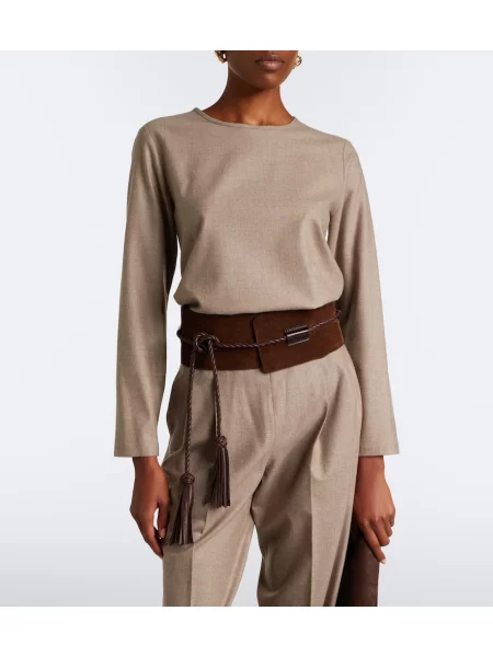 Top Max Mara din cașmir maro