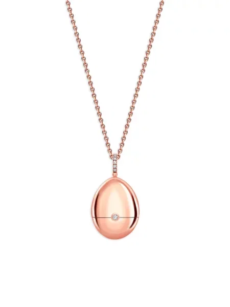 Colier Fabergé cu motiv cu inimi roșu