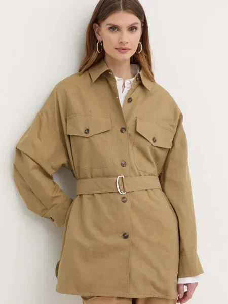 Weekend Max Mara palton cu un amestec de in de tranzitie oversize bej