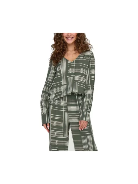 Długa bluzka Jacqueline De Yong zielona