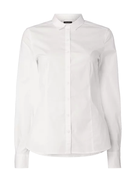 Bluzka koszulowa z mieszanki bawełny Marc O'polo biała