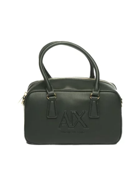 Torebka Armani Exchange skórzana zielona