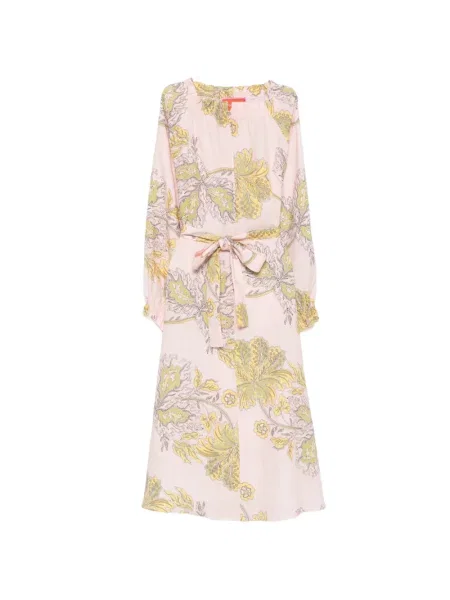 Rochie La Doublej cu model floral cu imagine roz