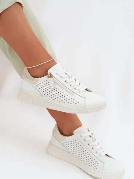 Usnjene superge Evento bela