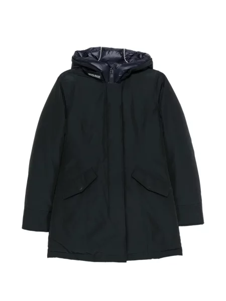 Palton Woolrich cu glugă albastru