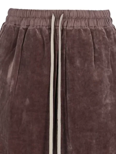 Pantaloni scurți Rick Owens de catifea cu cordon maro