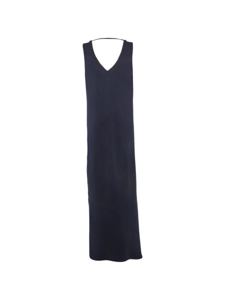 Rochie maxi Brunello Cucinelli fără mâneci tricotate albastru
