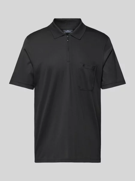 Koszulka polo o kroju regular fit z kieszenią na piersi Ragman czarne