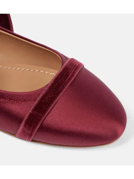 Balerini Malone Souliers din satin bordo