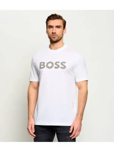 BOSS BLACK Tricou C-Thompson 41 | mercerizat alb