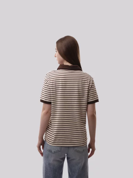 Поло STREAM темно-коричневий віскоза/поліестер коричневе