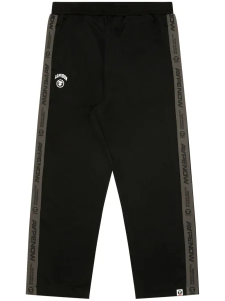 Pantaloni Aape By A Bathing Ape cu broderie negru