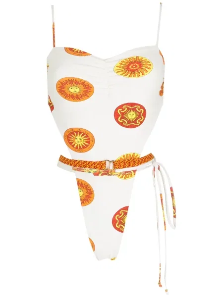 Costum de baie Amir Slama cu imagine alb