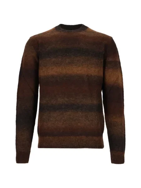 Pulover Corneliani cu dungi tricotate maro