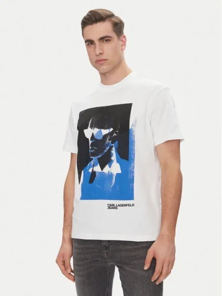 Тениска Karl Lagerfeld Jeans с принт бяло