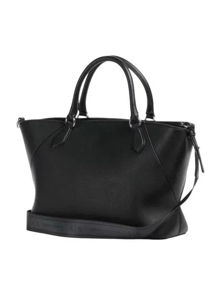 Armani Exchange torebka tote z imitacji skóry czarna