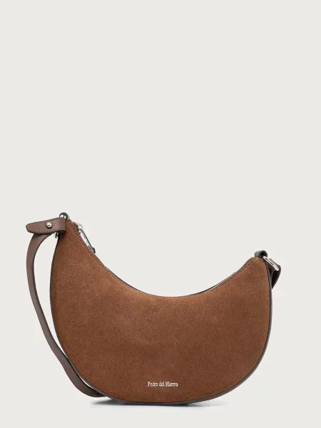 Pedro del Hierro geantă crossbody pentru femei din piele întoarsă maro