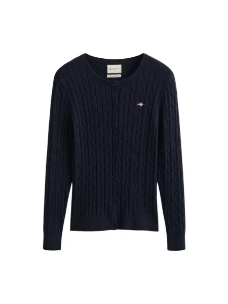 Dzianinowy sweter Gant niebieski