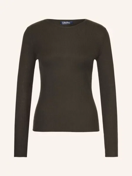 S Max Mara Tričko S Dlouhým Rukávem Disegno tmavě hnědá