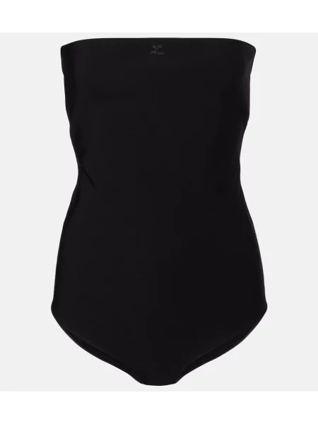 Top Courreges z dżerseju czarny