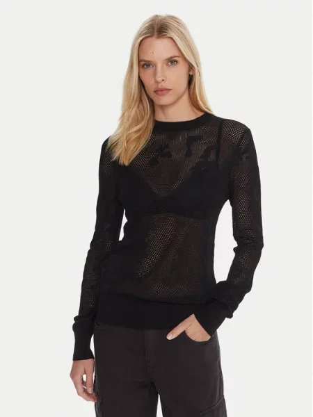 G-Star Raw Pulover Pointelle črna