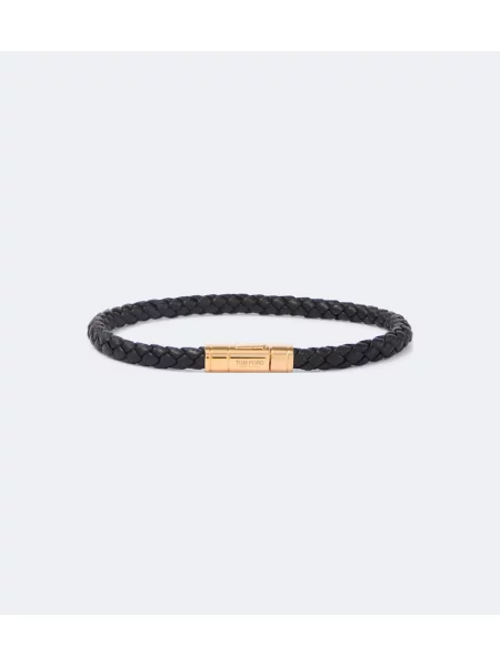Brăţară Tom Ford din piele țesută negru